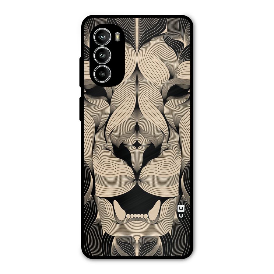 Lion Shape Design Metal Back Case for Moto G52