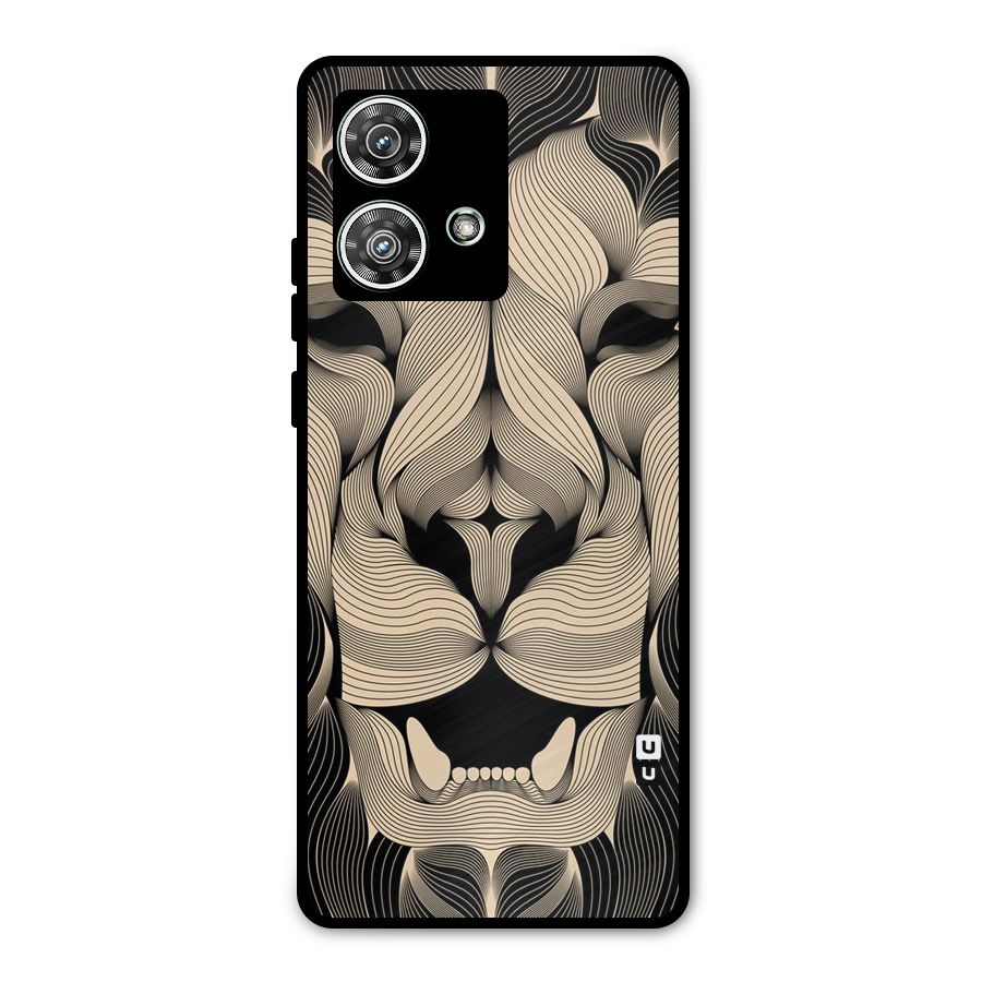 Lion Shape Design Metal Back Case for Motorola Edge 40 Neo