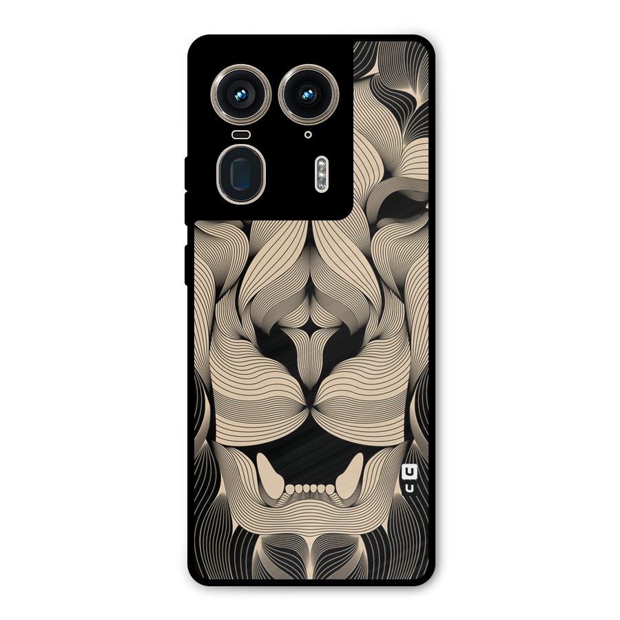 Lion Shape Design Metal Back Case for Motorola Edge 50 Ultra