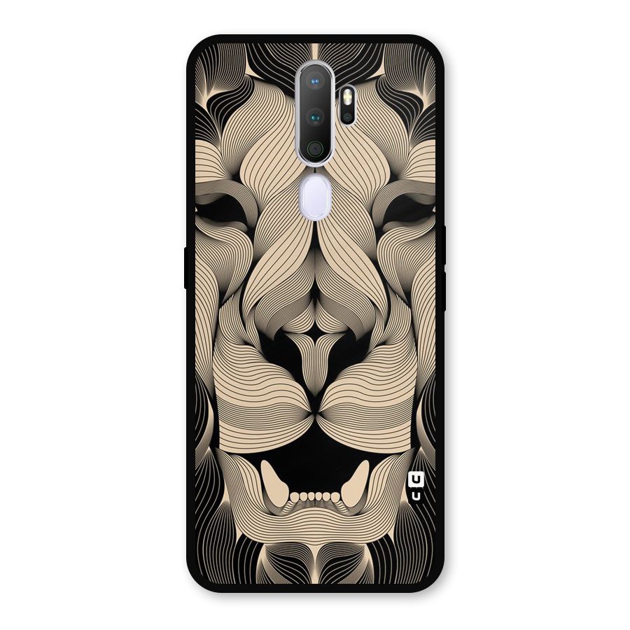 Lion Shape Design Metal Back Case for Oppo A5 (2020)