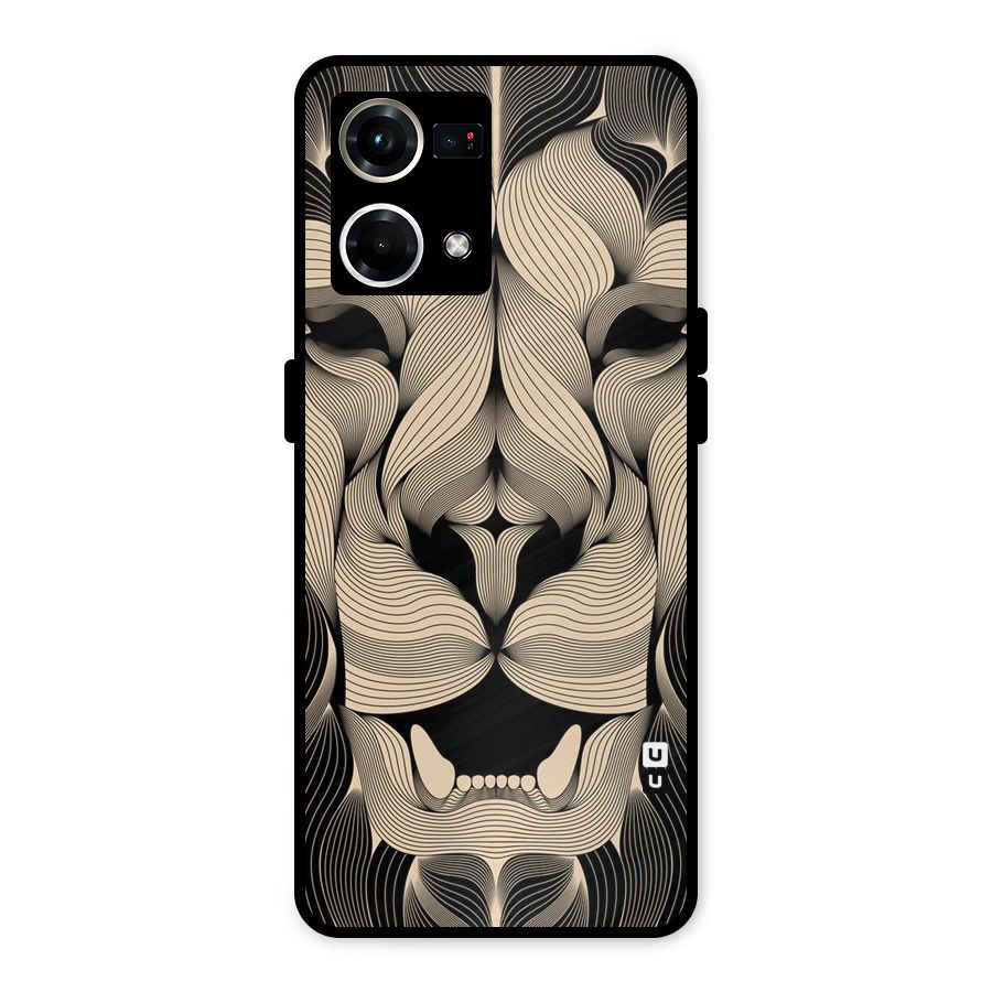 Lion Shape Design Metal Back Case for Oppo F21 Pro 4G