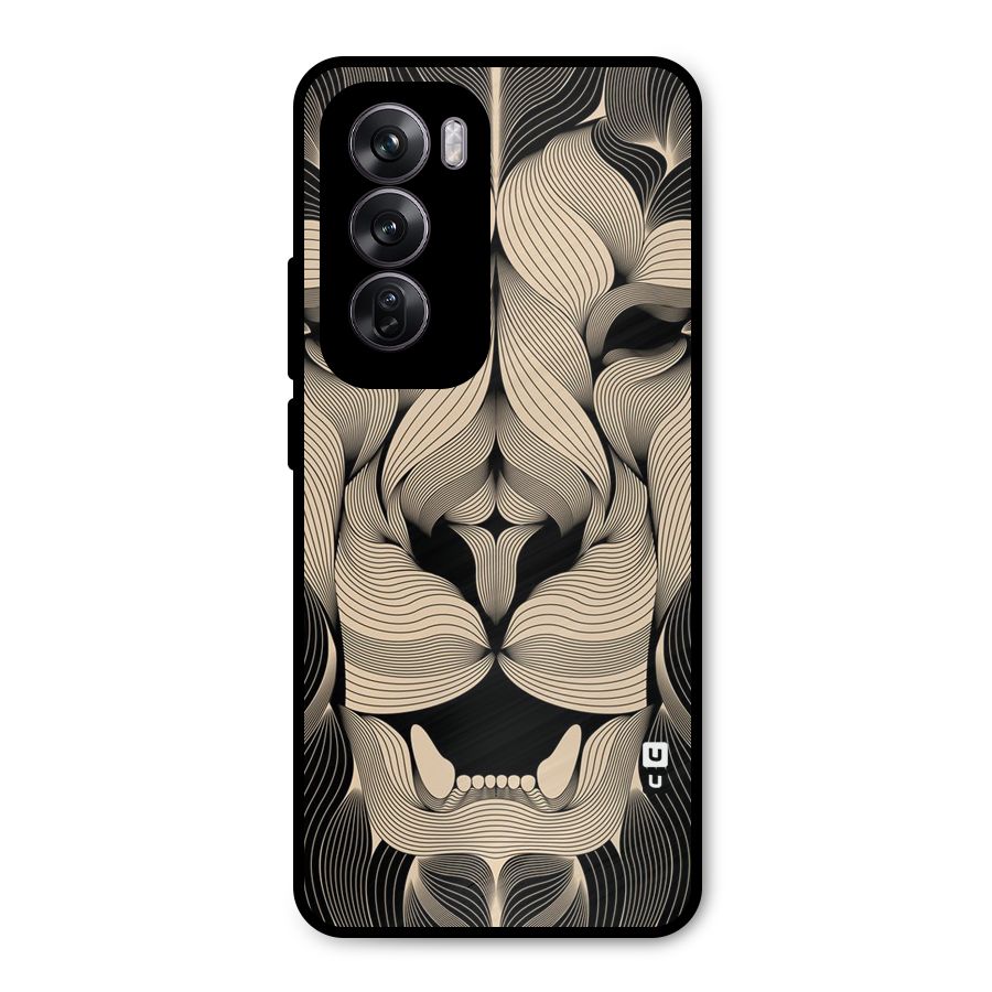 Lion Shape Design Metal Back Case for Oppo Reno12 Pro