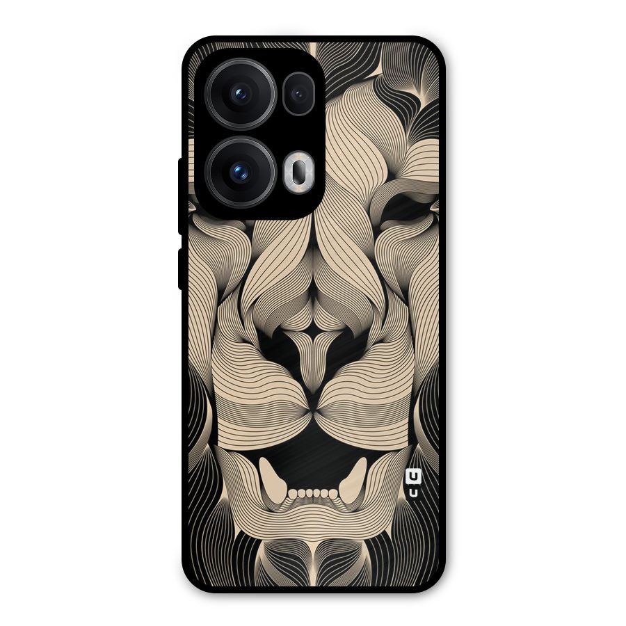 Lion Shape Design Metal Back Case for Oppo Reno13 Pro