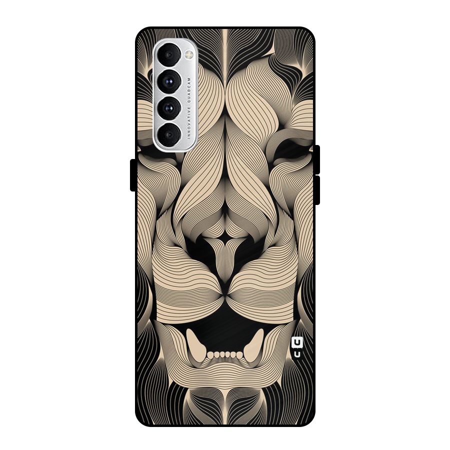 Lion Shape Design Metal Back Case for Oppo Reno4 Pro