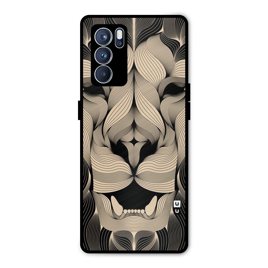 Lion Shape Design Metal Back Case for Oppo Reno6 Pro 5G