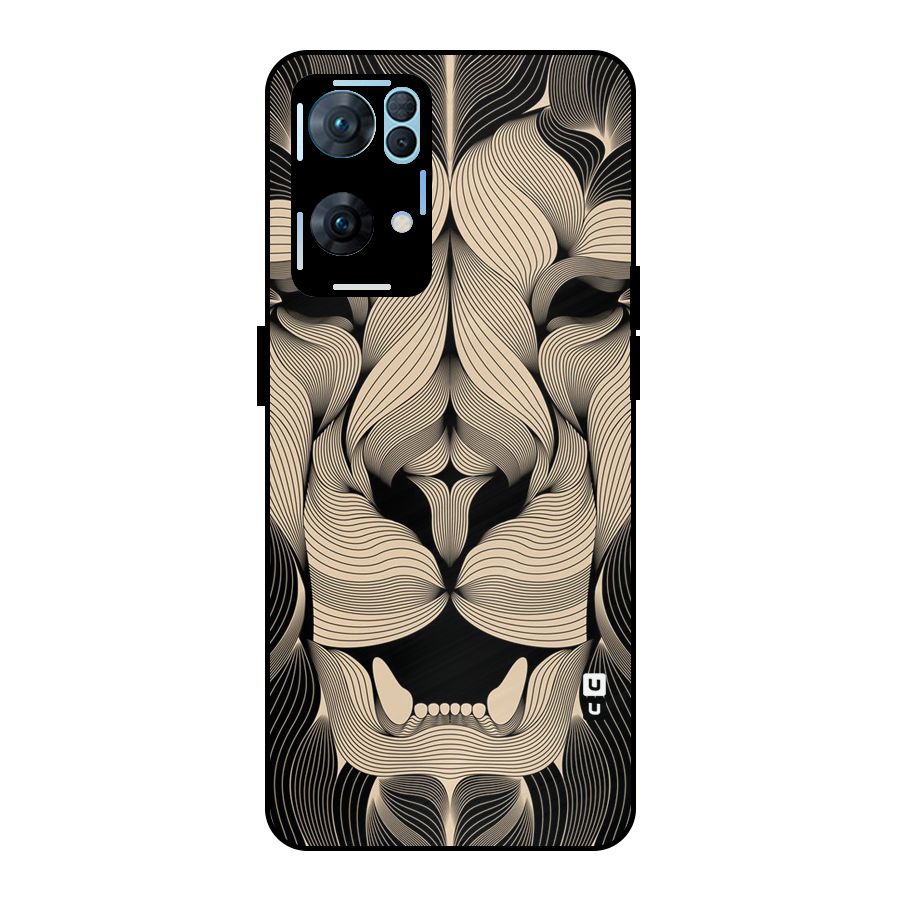Lion Shape Design Metal Back Case for Oppo Reno7 Pro 5G