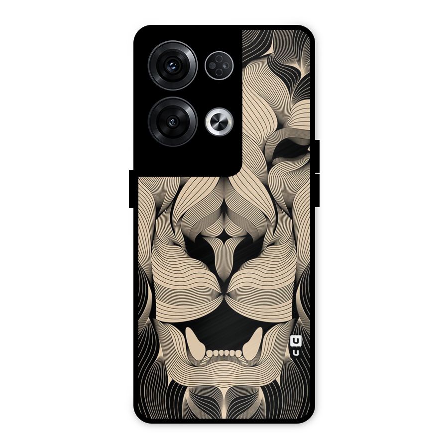 Lion Shape Design Metal Back Case for Oppo Reno8 Pro 5G