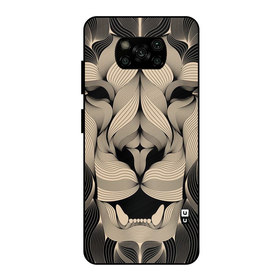Lion Shape Design Metal Back Case for Poco X3
