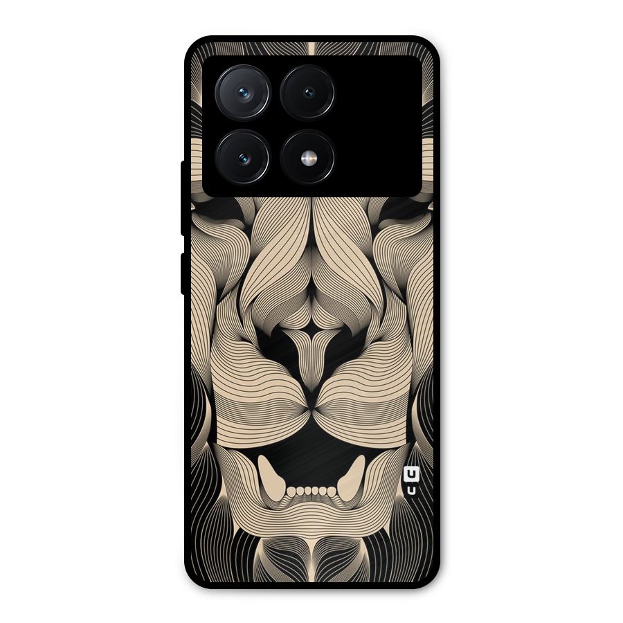 Lion Shape Design Metal Back Case for Poco X6 Pro