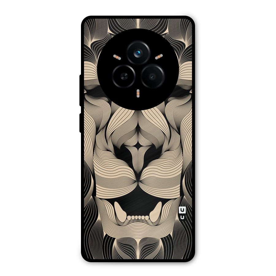 Lion Shape Design Metal Back Case for Realme 14 Pro