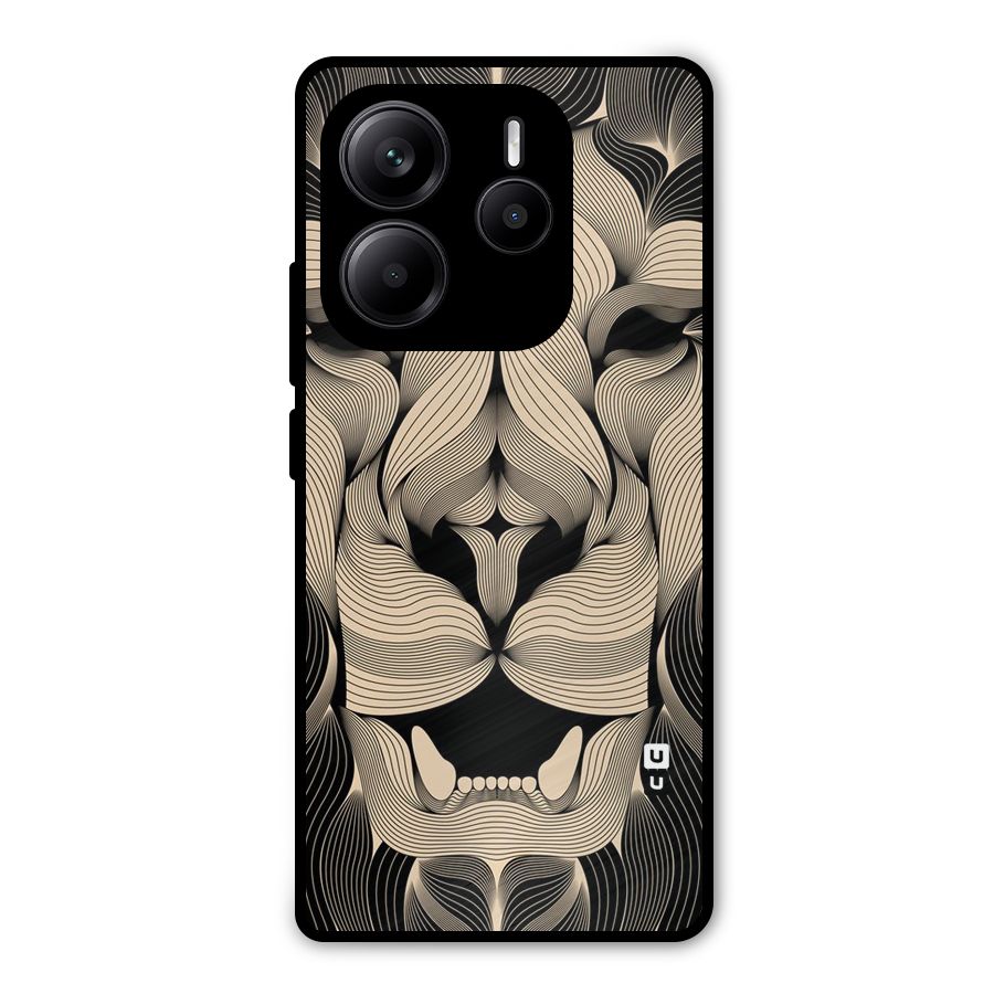 Lion Shape Design Metal Back Case for Redmi Note 14 5G