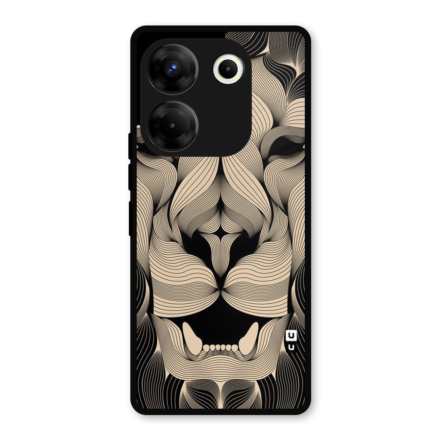 Lion Shape Design Metal Back Case for Tecno Camon 20 Pro