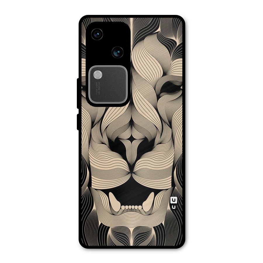 Lion Shape Design Metal Back Case for Vivo V30 Pro