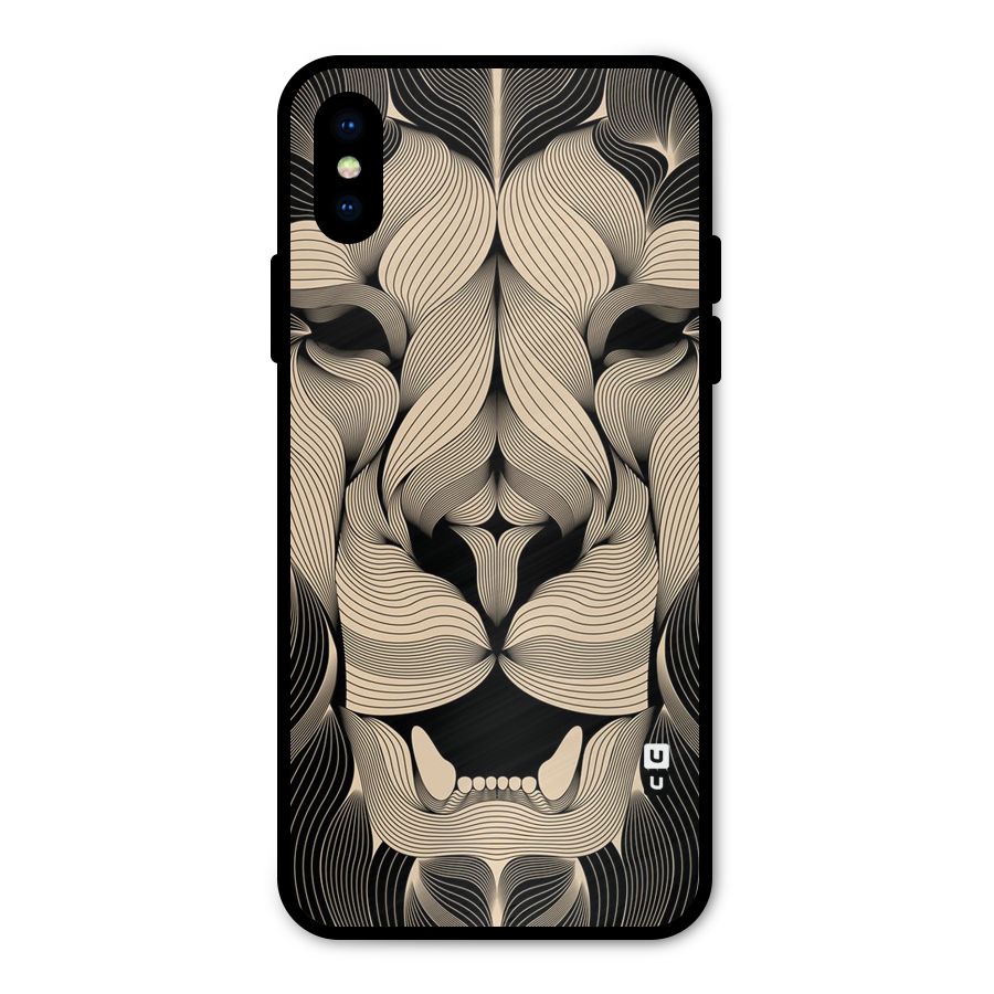Lion Shape Design Metal Back Case for iPhone XS