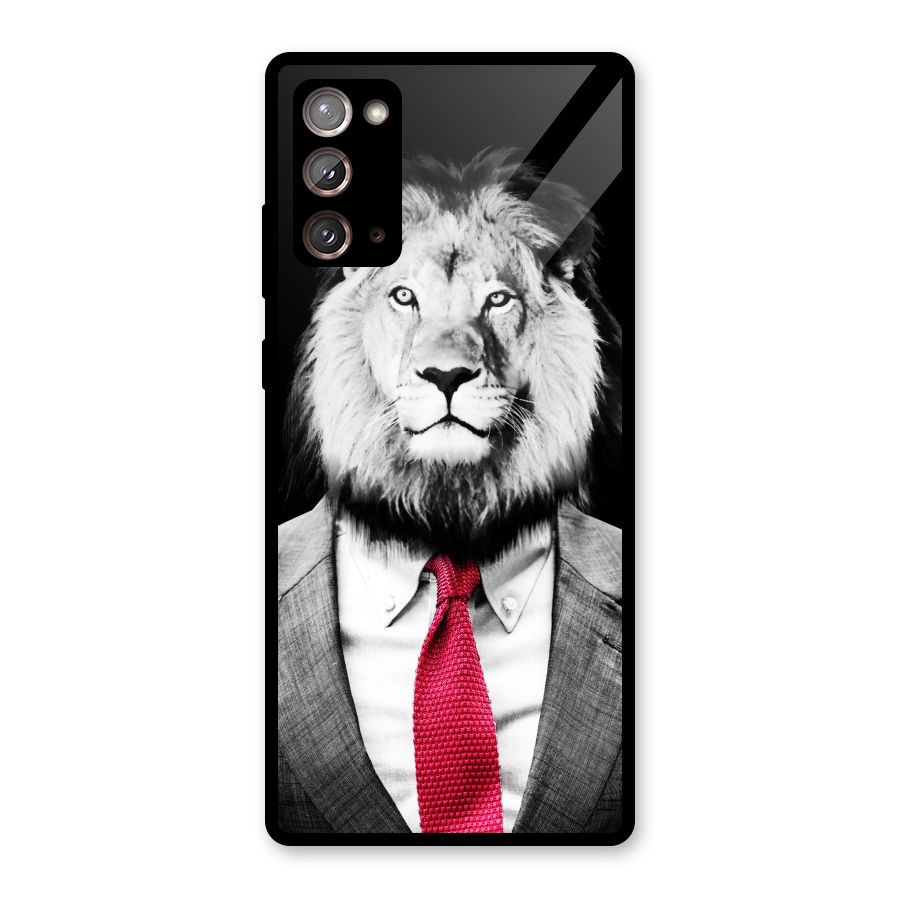 Lion with Red Tie Glass Back Case for Galaxy Note 20