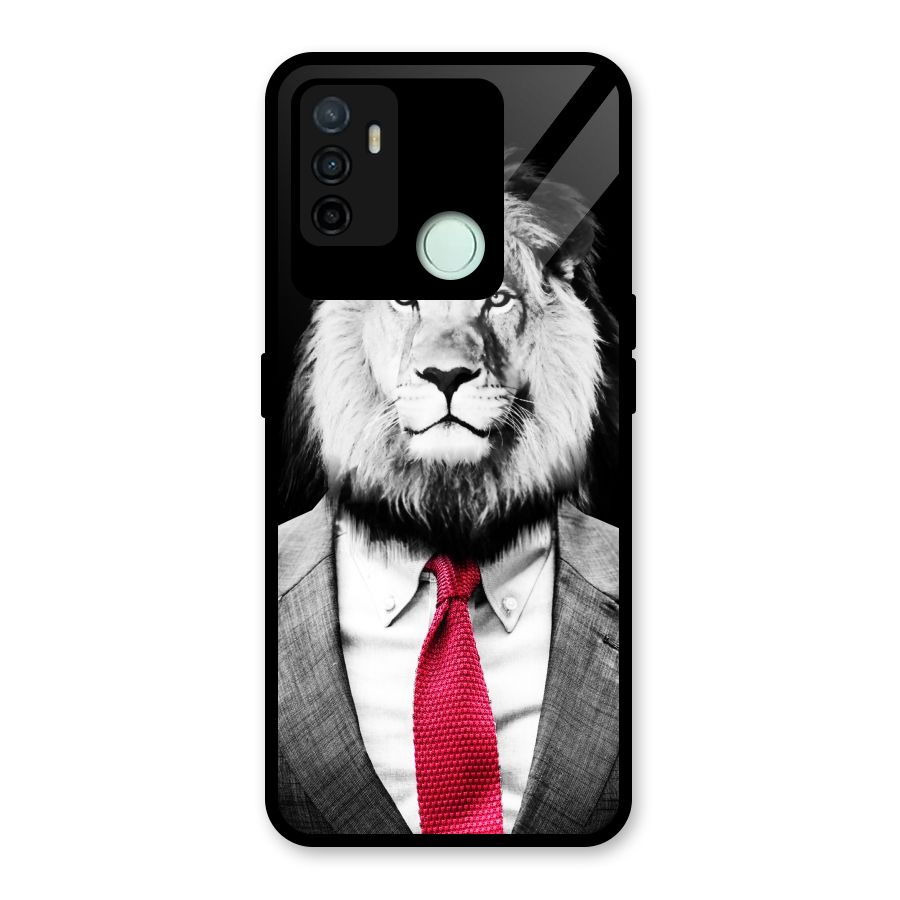 Lion with Red Tie Glass Back Case for Oppo A53