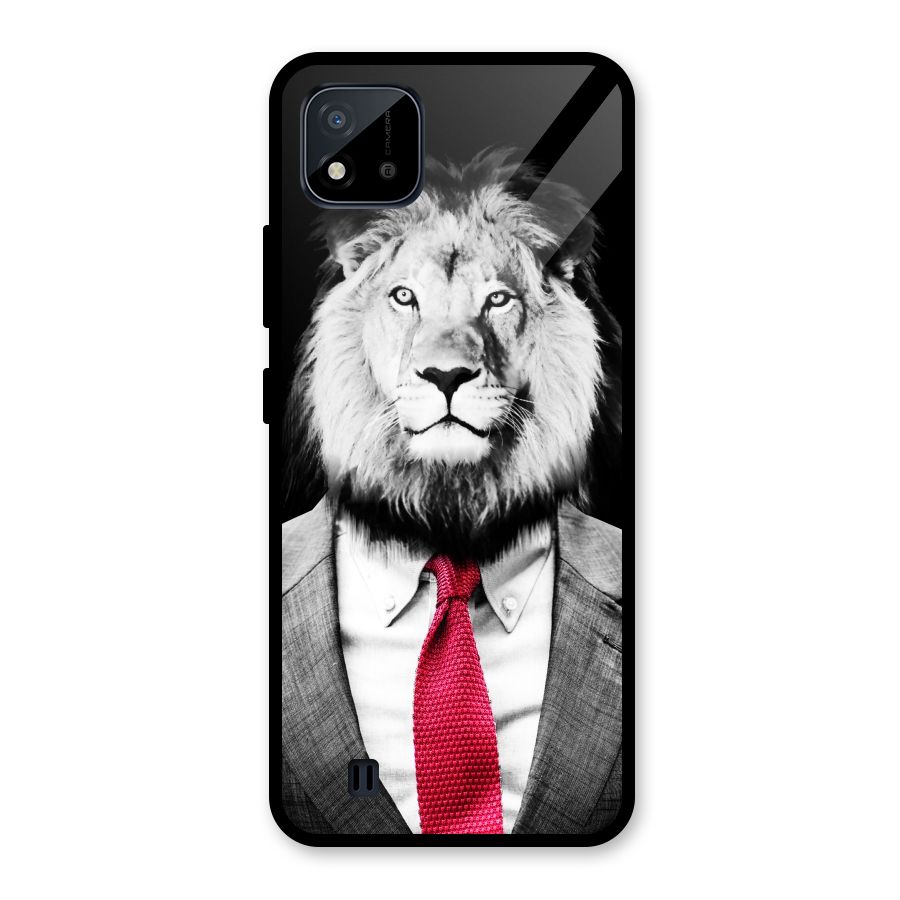 Lion with Red Tie Glass Back Case for Realme C11 2021