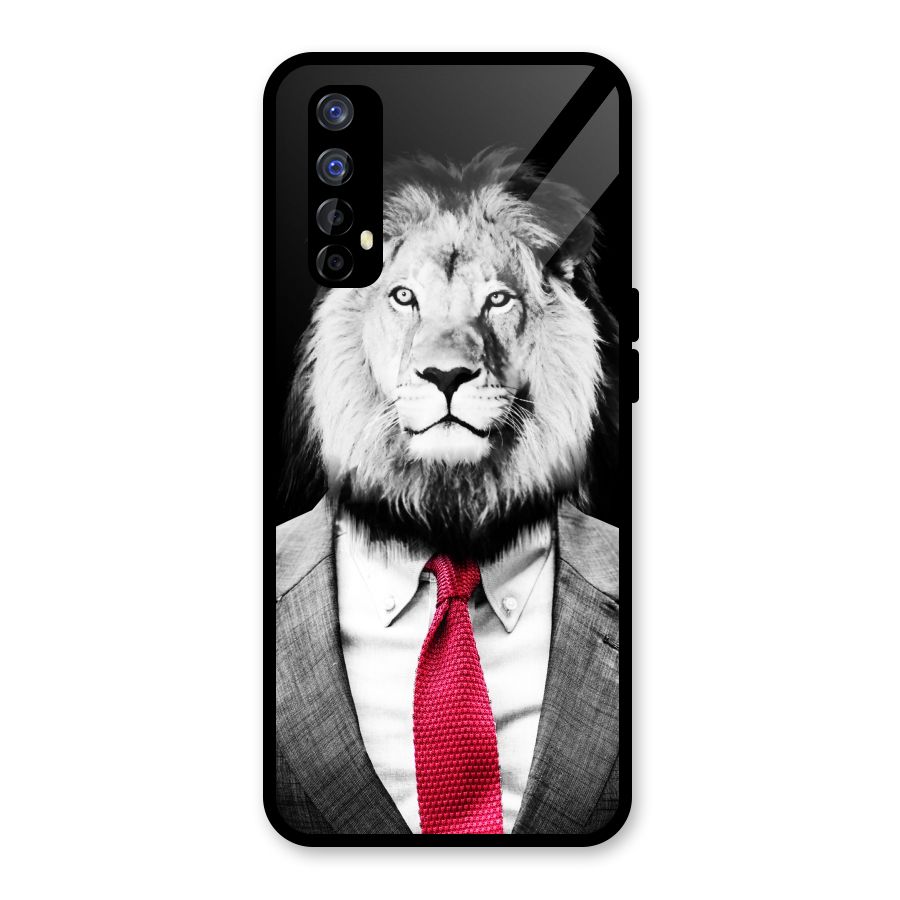 Lion with Red Tie Glass Back Case for Realme Narzo 20 Pro
