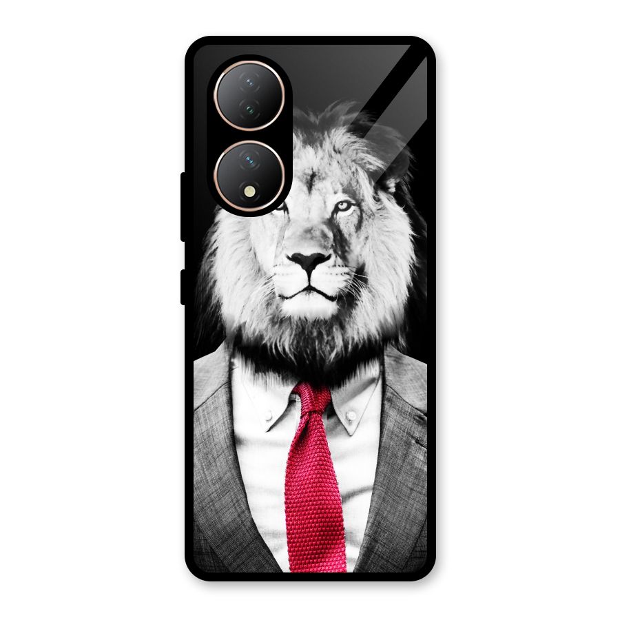 Lion with Red Tie Glass Back Case for Vivo Y100