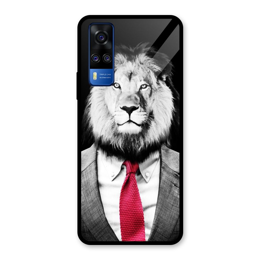 Lion with Red Tie Glass Back Case for Vivo Y31