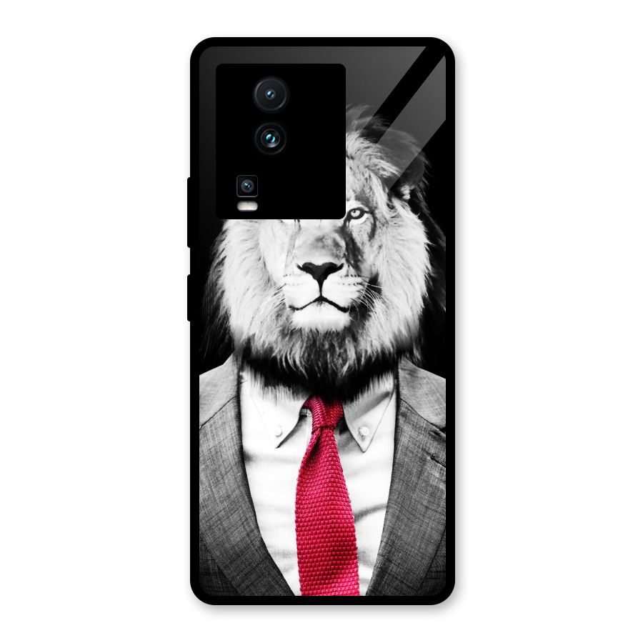 Lion with Red Tie Glass Back Case for Vivo iQOO Neo 7 Pro