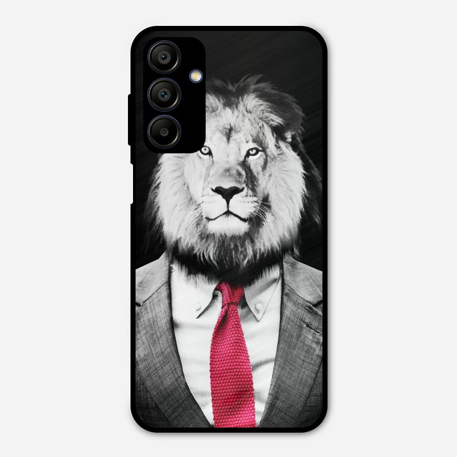 Lion with Red Tie Metal Back Case for Galaxy A15 5G