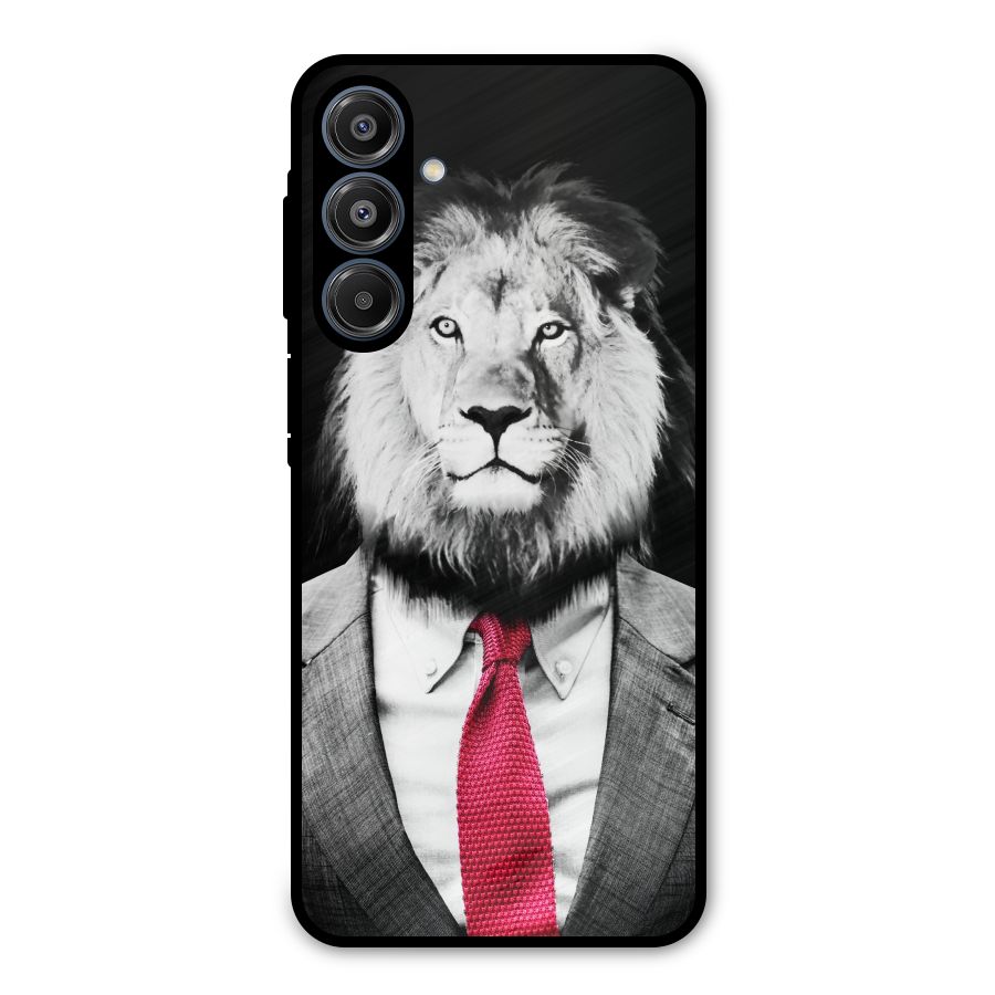 Lion with Red Tie Metal Back Case for Galaxy A16 5G