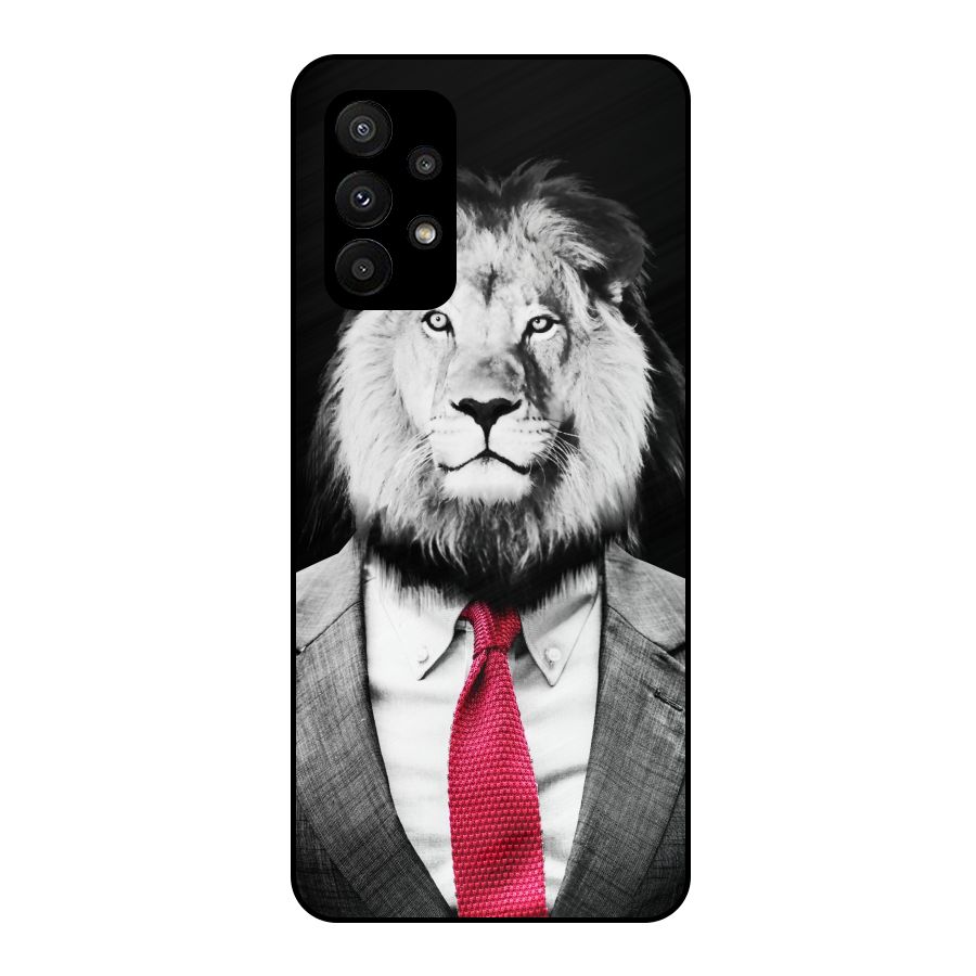 Lion with Red Tie Metal Back Case for Galaxy A23