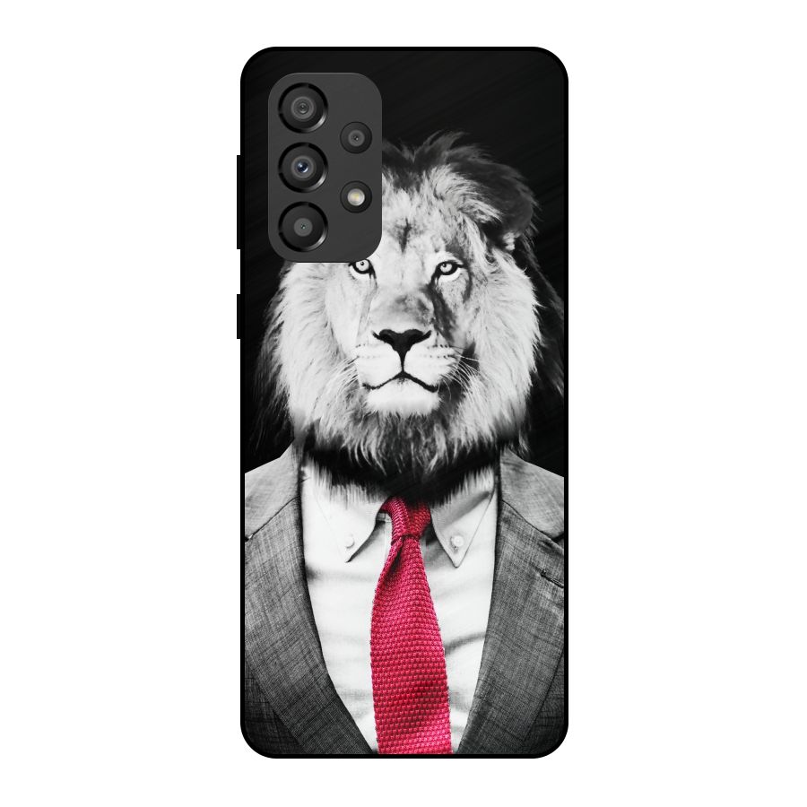 Lion with Red Tie Metal Back Case for Galaxy A33 5G