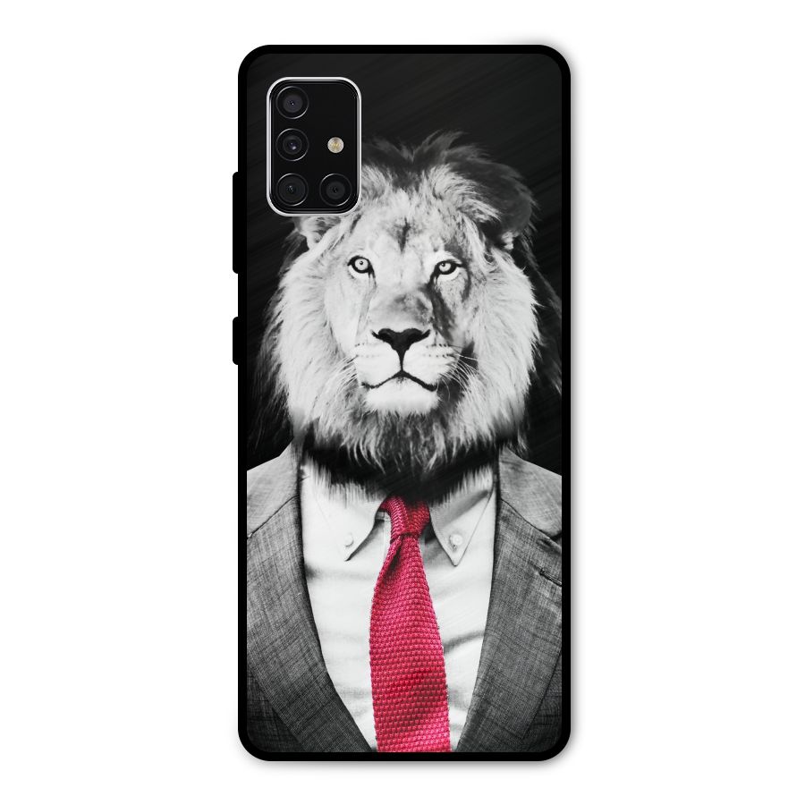 Lion with Red Tie Metal Back Case for Galaxy A51