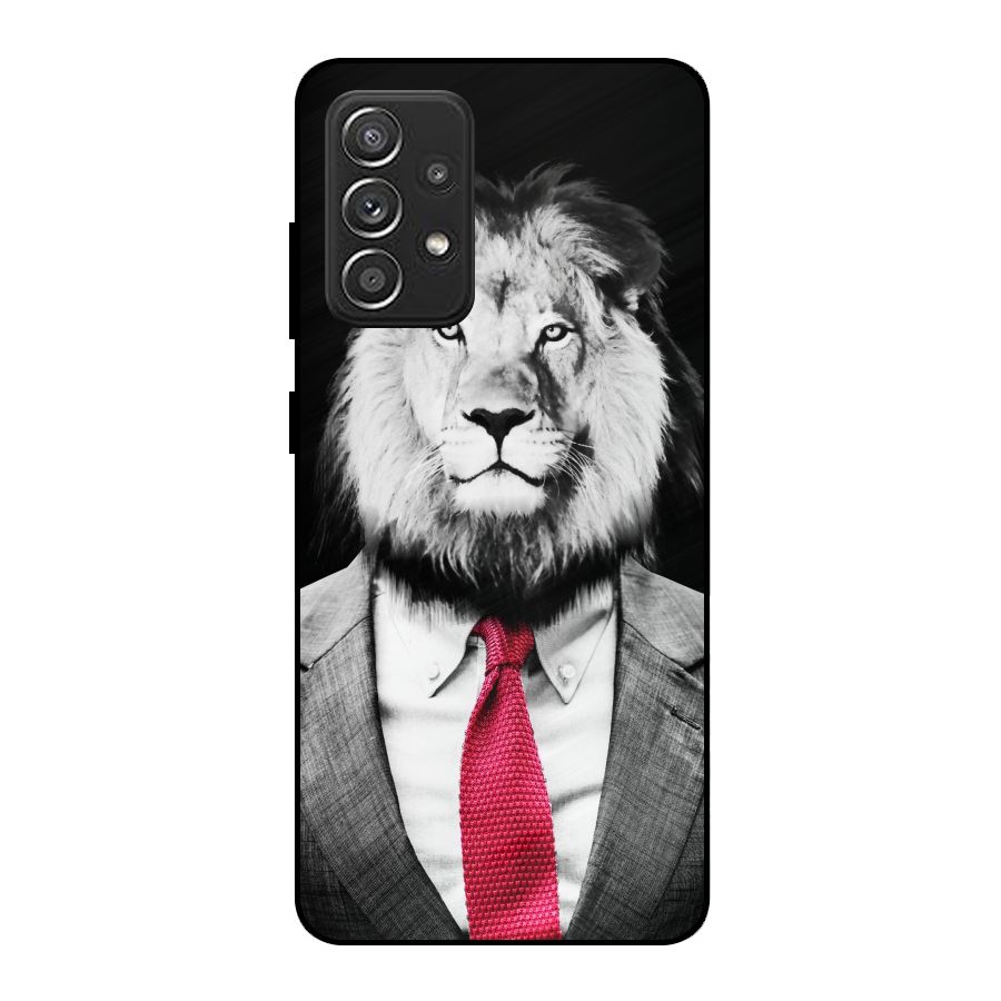 Lion with Red Tie Metal Back Case for Galaxy A52