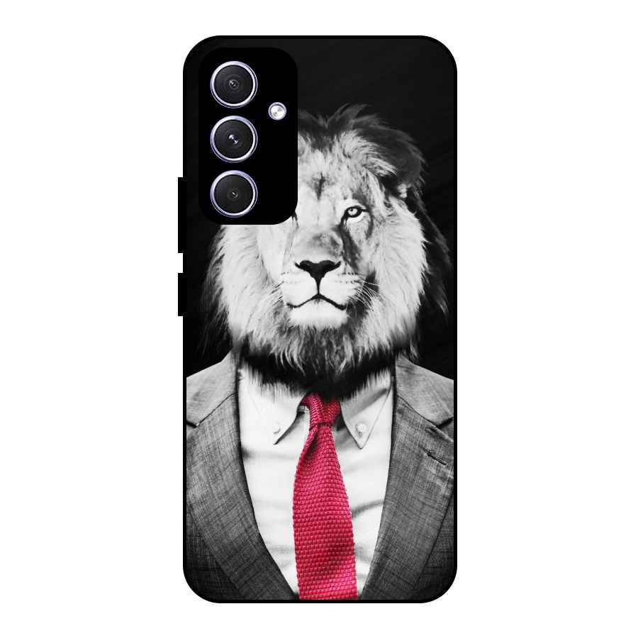 Lion with Red Tie Metal Back Case for Galaxy A54