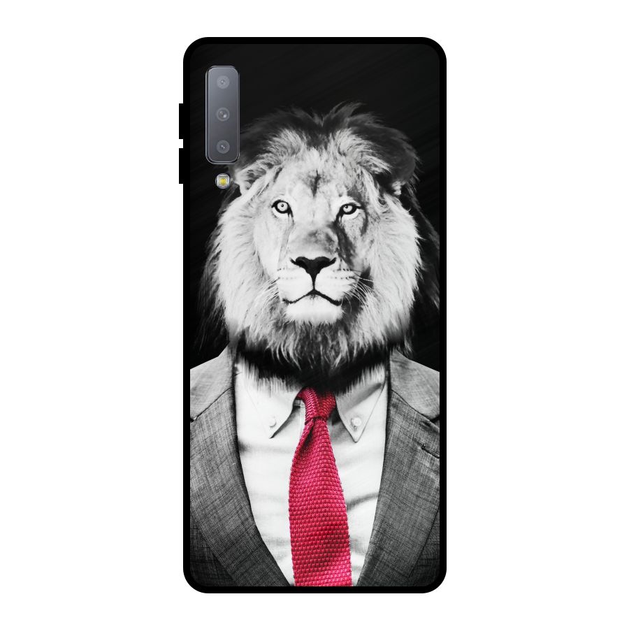 Lion with Red Tie Metal Back Case for Galaxy A7 (2018)