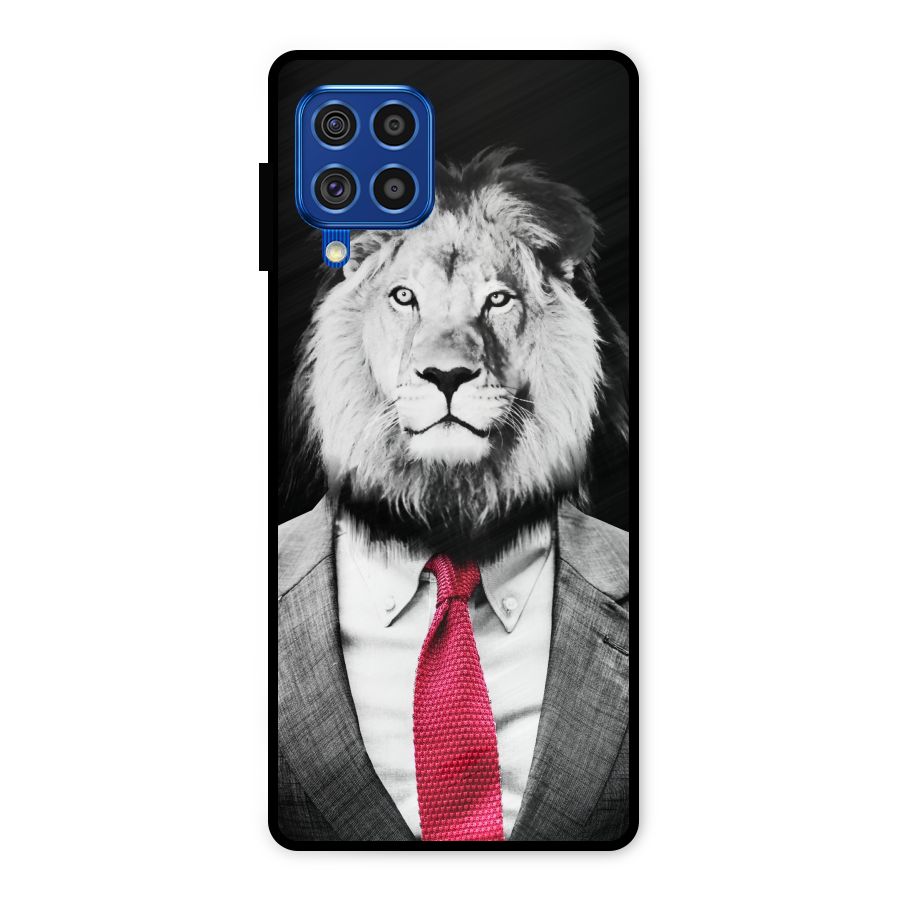 Lion with Red Tie Metal Back Case for Galaxy F62