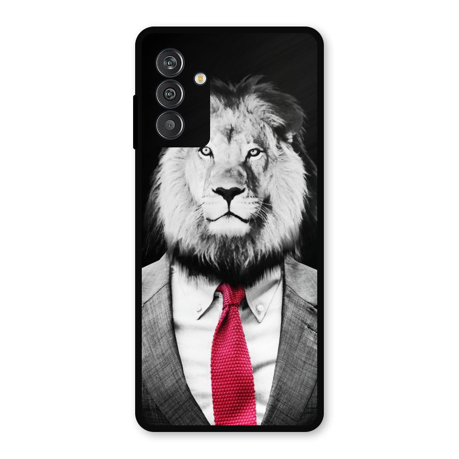 Lion with Red Tie Metal Back Case for Galaxy M14 5G