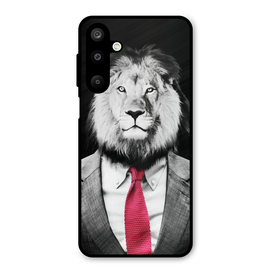 Lion with Red Tie Metal Back Case for Galaxy M16