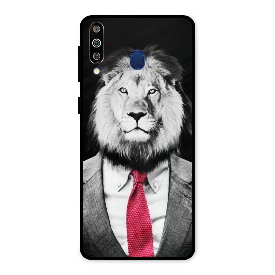 Lion with Red Tie Metal Back Case for Galaxy M30