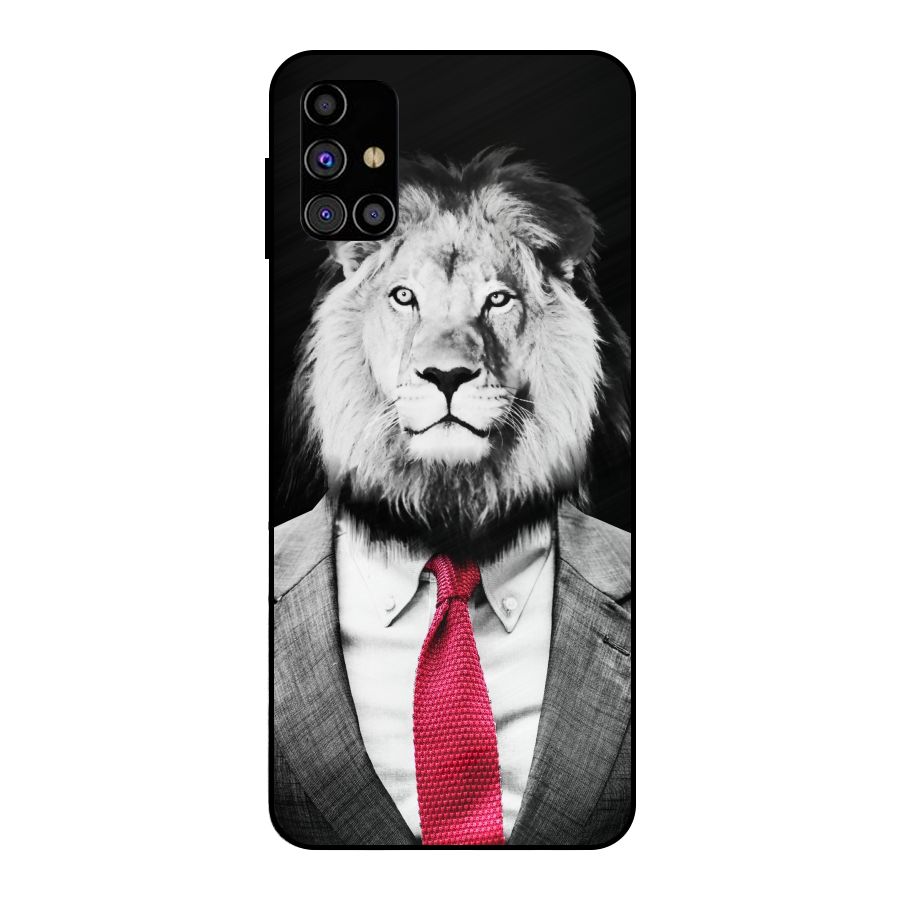 Lion with Red Tie Metal Back Case for Galaxy M31s