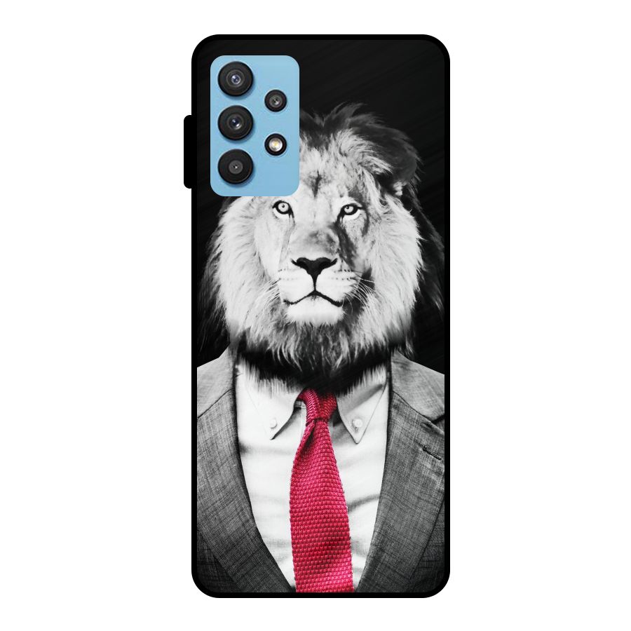 Lion with Red Tie Metal Back Case for Galaxy M32 5G