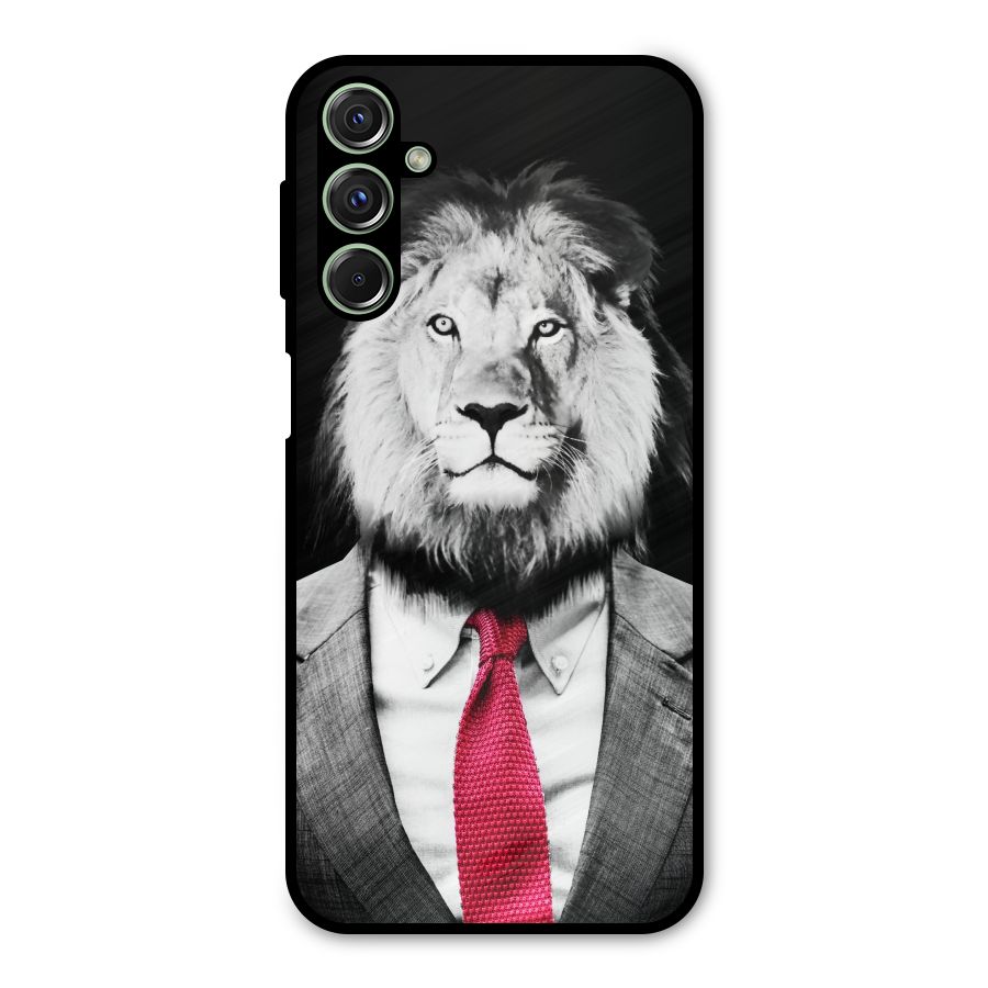 Lion with Red Tie Metal Back Case for Galaxy M34