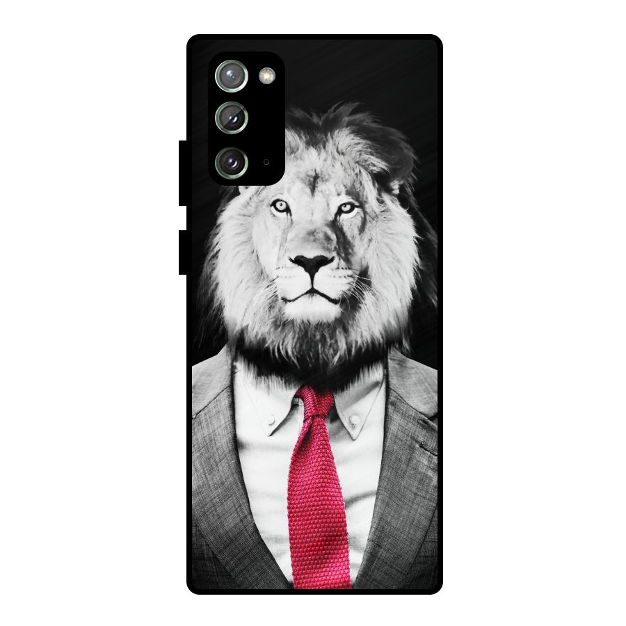 Lion with Red Tie Metal Back Case for Galaxy Note 20