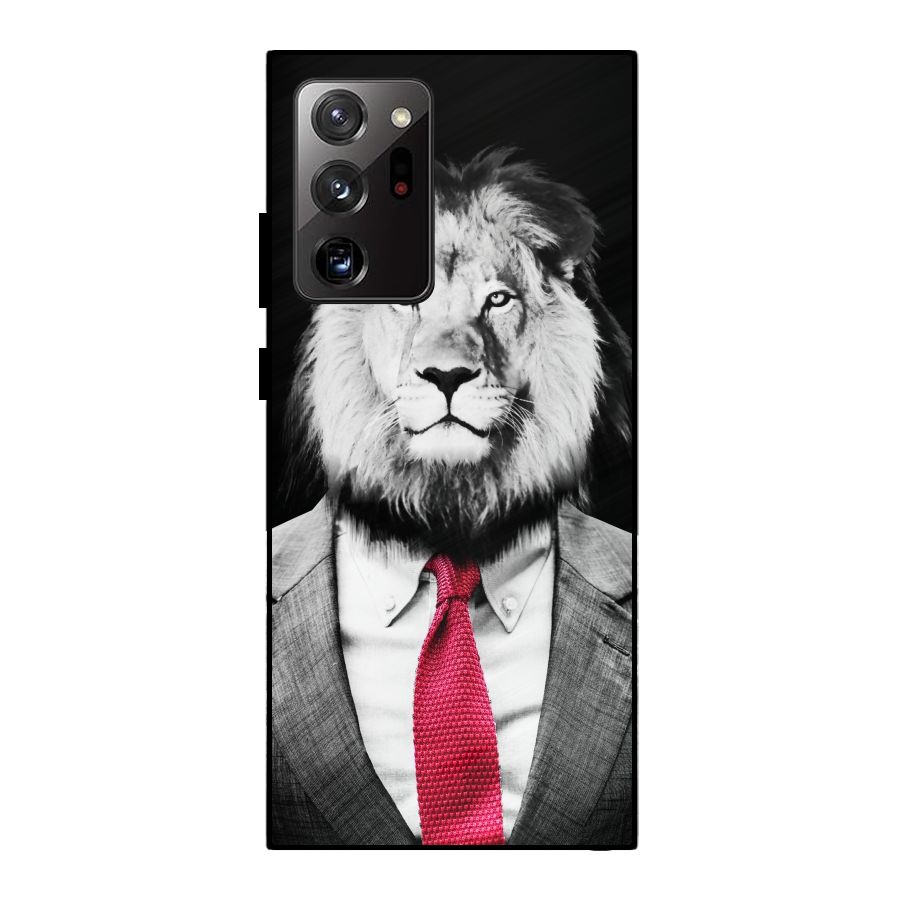 Lion with Red Tie Metal Back Case for Galaxy Note 20 Ultra