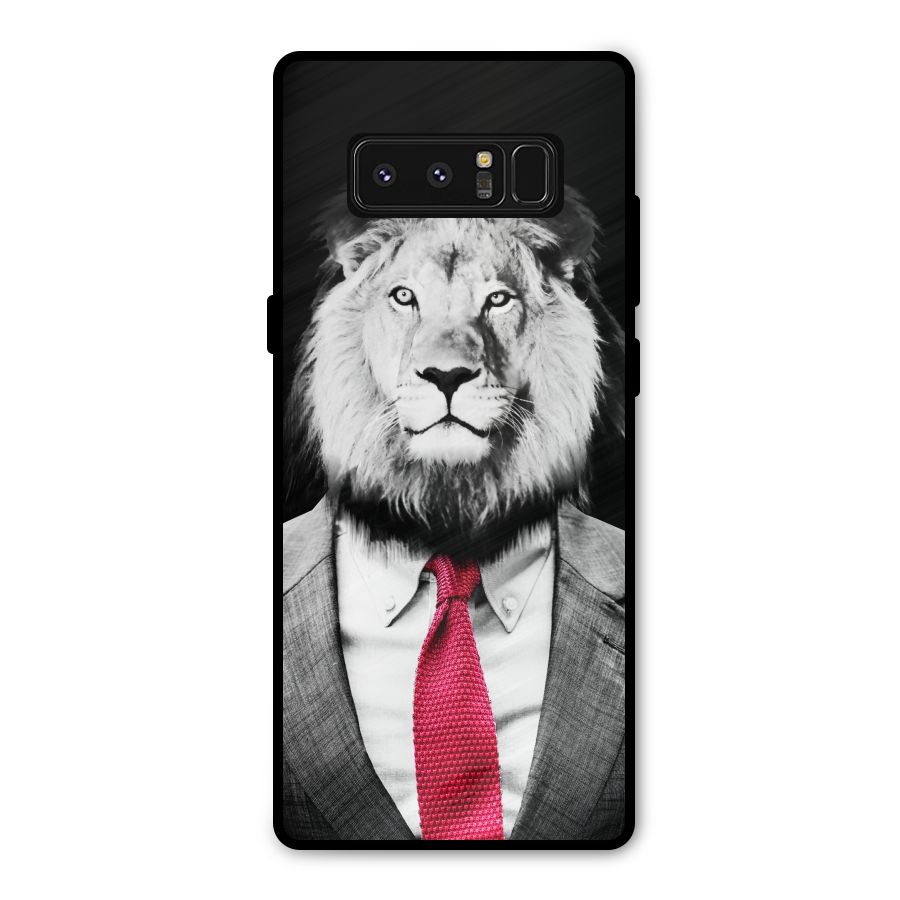 Lion with Red Tie Metal Back Case for Galaxy Note 8