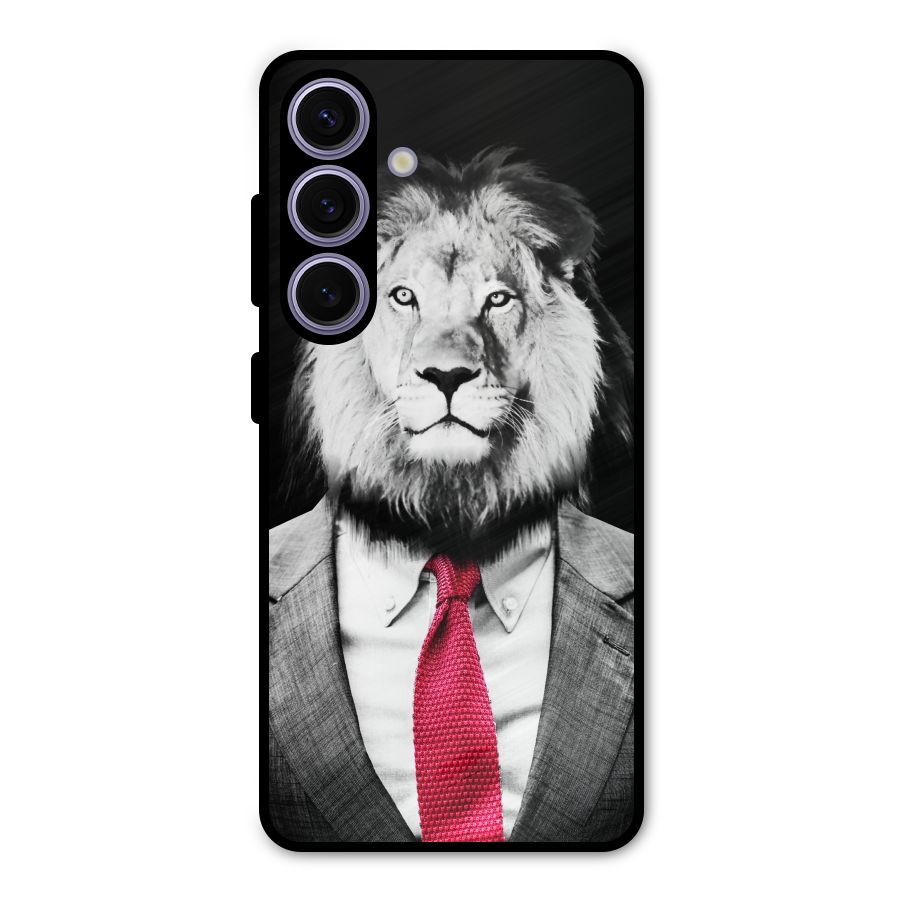 Lion with Red Tie Metal Back Case for Galaxy S24