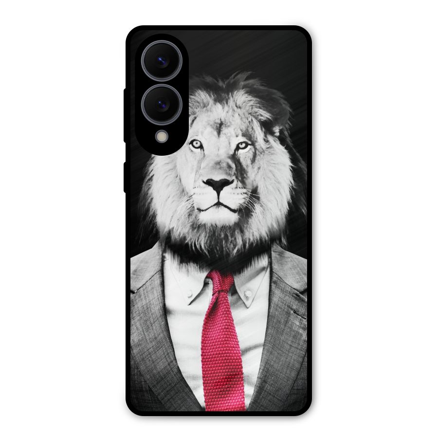 Lion with Red Tie Metal Back Case for Galaxy S25 Edge
