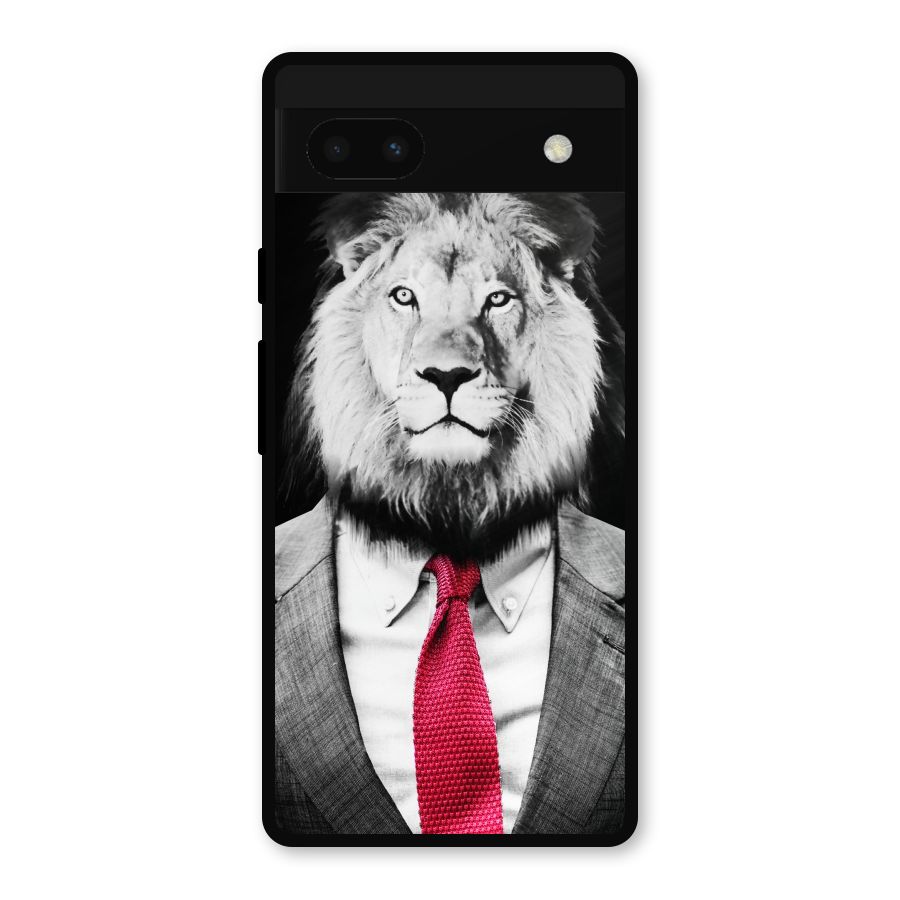 Lion with Red Tie Metal Back Case for Google Pixel 6a