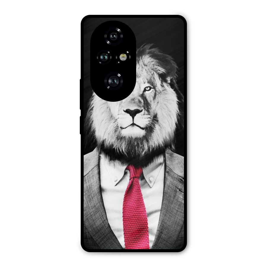Lion with Red Tie Metal Back Case for Honor 200 Pro