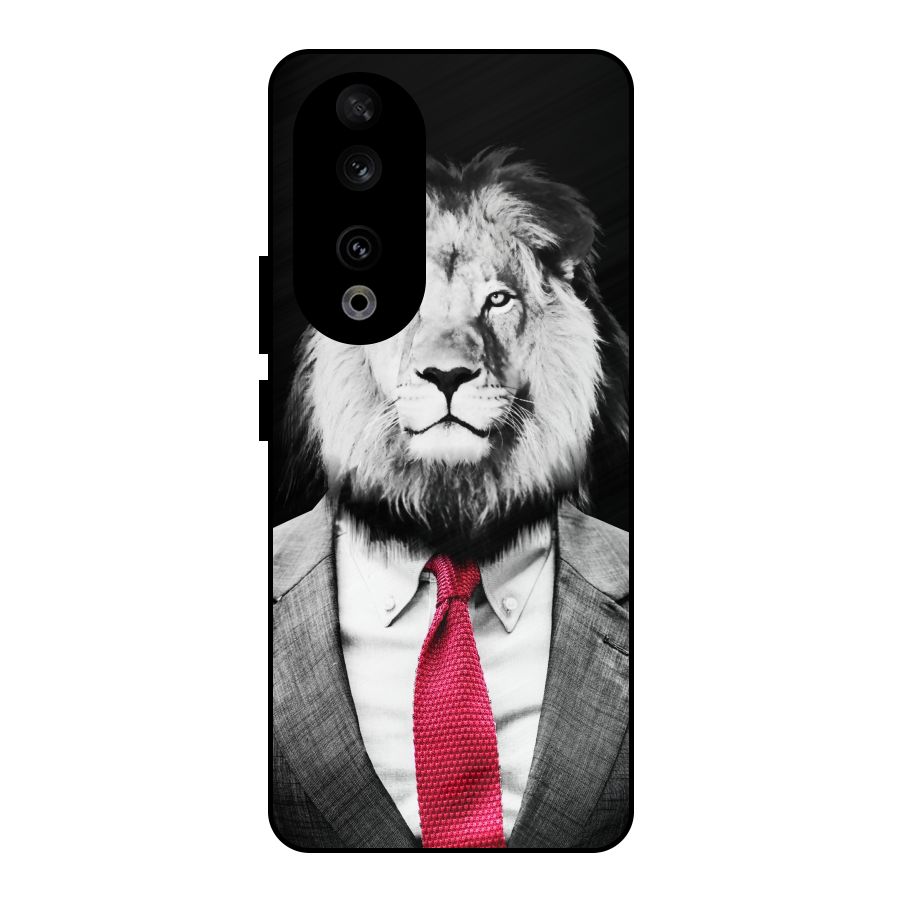Lion with Red Tie Metal Back Case for Honor 90