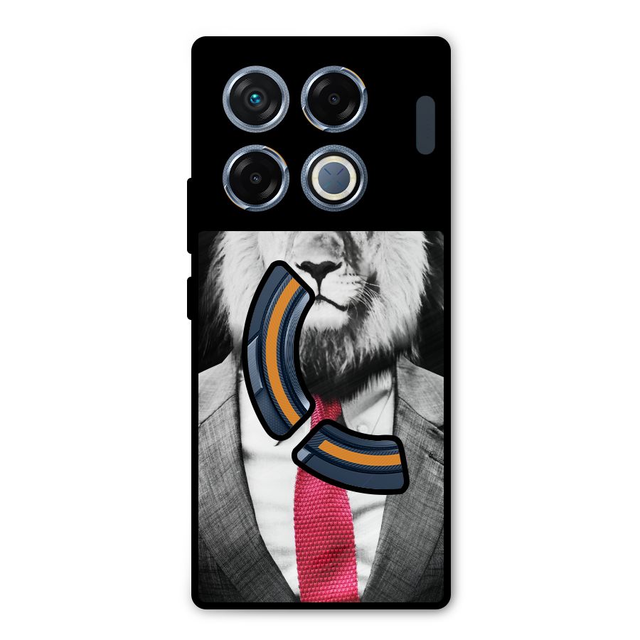 Lion with Red Tie Metal Back Case for Infinix GT 20 Pro