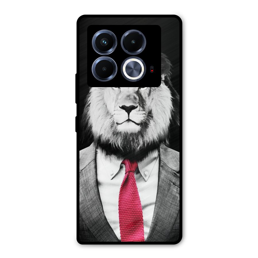 Lion with Red Tie Metal Back Case for Infinix Note 40 5G